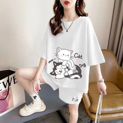 大人可愛い 半袖Ｔシャツⅹパンツセット全4色 上質 男女兼用 <U-6551>
