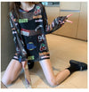 超人気 ルーズ 個性派 日焼け防止に透け感 Tシャツ＜U-8052＞