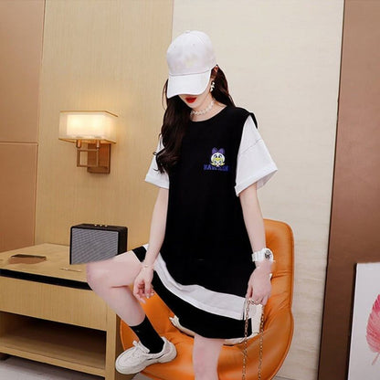 ルーズ 切り替え 美人度アップ Tシャツ＋ショートパンツ セットアップ＜U-3310＞