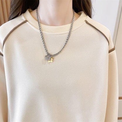 定番シンプル  ワッフル スウェット三色ありトップス＜U-4152＞