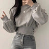 韓国風ファッション おしゃれ度高め 美人度アップ 全2色 トップス<U-9446>