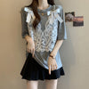 ファッション感満々 ロング丈 ゆったり 2色半袖Tシャツ＜U-10995＞