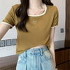 スリム 切り替え スタイリッシュ Tシャツ カットソー＜U-3449＞
