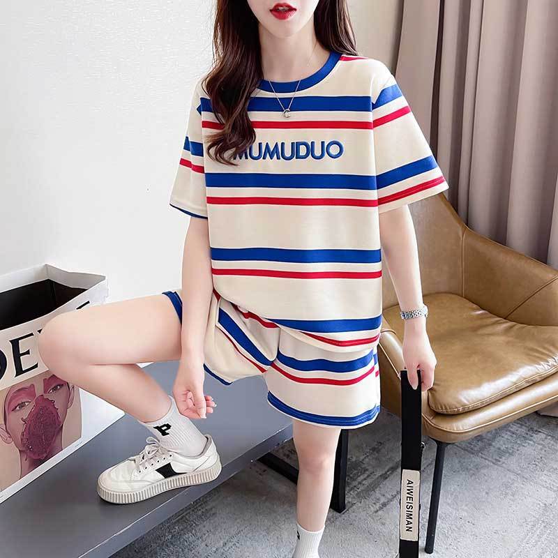 絶対欲しい 真夏も快適 美人度アップ カジュアル 半袖 Tシャツ ショートパンツ セットアップ ＜U-11192＞