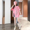 イレギュラー 切り替え カジュアル プリント Tシャツ カットソー＜U-3496＞