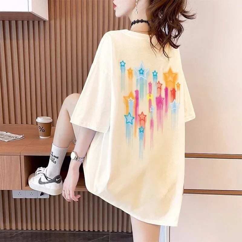 絶対可愛い &落書きTシャツ アルファベット ゆったり 3色＜U-2831＞