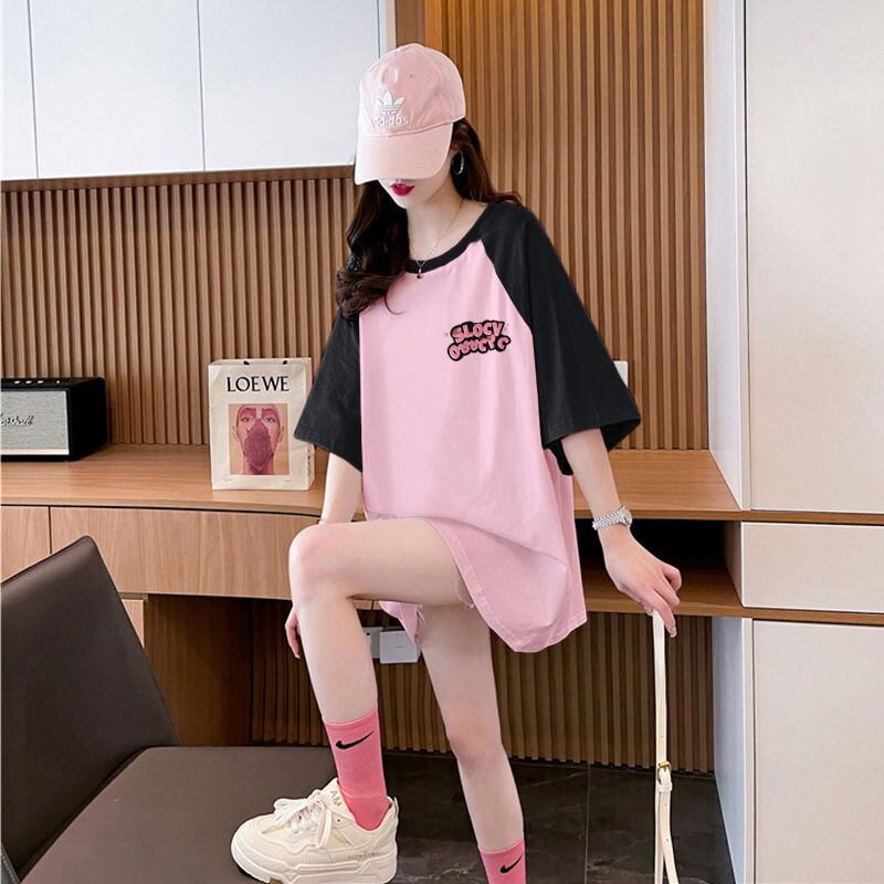 おすすめ 切り替え 定番シンプル プリント 4色選択 半袖Tシャツ＜U-8583＞