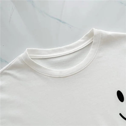 好感度満載 レース切り替え 笑顔 ゆったり ホワイト 着?せ 七分袖 Tシャツ　＜isf-1938＞