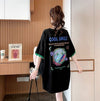 【半額！期間限定！！】デザインセンスニッチなミドル丈半袖Tシャツ新スタイル<U-3007>