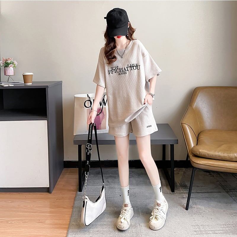 着心地抜群 切り替え 女性力を高める Tシャツ＋ショートパンツ セットアップ＜U-3553＞