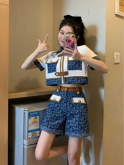 おすすめ おすすめ 話題沸騰中 上質 カジュアル 切り替え 半袖Ｔシャツ ショートパンツ セットアップ <U-11169>