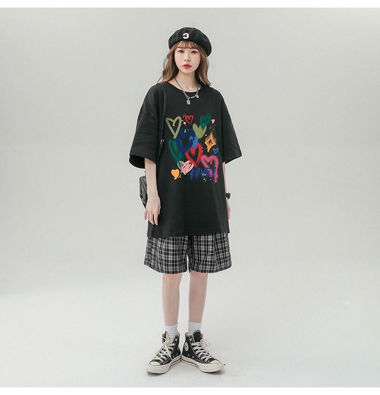 売り切れ必至 プリント ファッション 4色選択 半袖Tシャツ＜U-8594＞