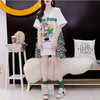 デザイン感 プリント チャーミング Tシャツ カットソー ワンピース＜U-3508＞