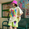 話題沸騰中 都市ファッショ オシャレ デザイン  ゆったり プリント 半袖Tシャツ＜isf-9171＞