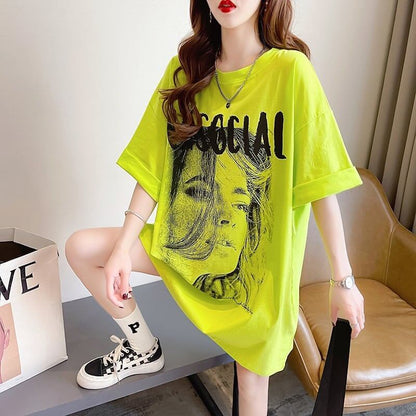 美人度アップ 切り替え ファッション プリント Tシャツ カットソー＜U-3399＞