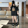 エレガントな立体ジャガードルーズウールパッチステッチ半袖Tシャツ<U-2901>