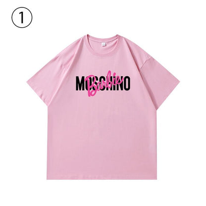絶対流行 カジュアル 早い者勝ち ルーズ プリント全3色 2種選択可 男女兼用 半袖Tシャツ<U-9030>