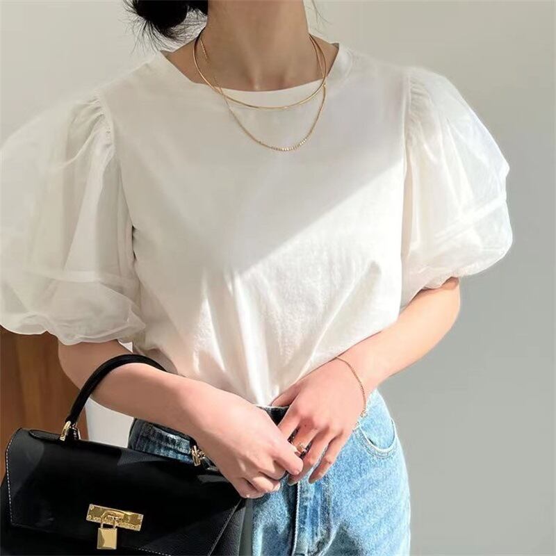 美人度アップ 早い者勝ち 大人可愛い カジュアル 共2色 Tシャツ<U-12140>