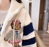 大活躍 全二色トップス 熊柄刺繍ロゴボアフルジップパーカー ＜U-4440＞
