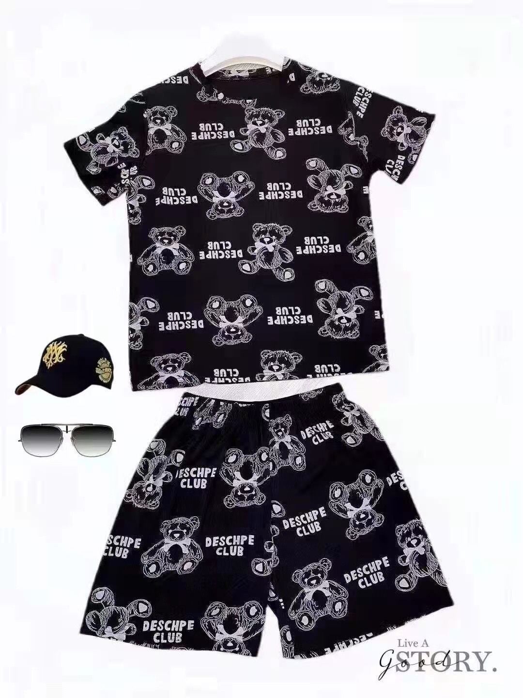 好感度UP カジュアル 夏に嬉しい機能付き 半袖Ｔシャツⅹパンツセット全4色<U-11628>