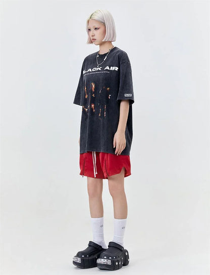 タイドブランド  アメリカンストリート レトロフレームプリントTシャツ<U-2905>