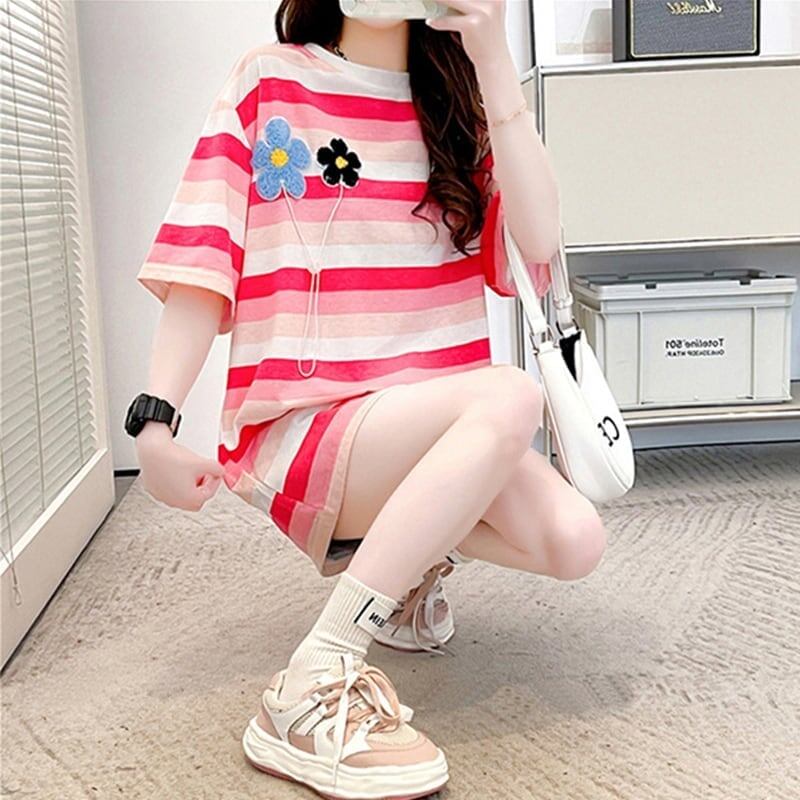 オシャレ度満点 プリント 美感いっぱい Tシャツ カットソー＜U-3296＞