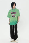 見逃し厳禁 ファッション ストリート系 ヴィンテージ加工 アルファベット プリントTシャツ ＜U-2921＞