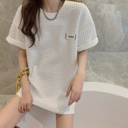 スタイリッシュ ラウンドネック 一目惚れ Tシャツ カットソー＜U-2982＞