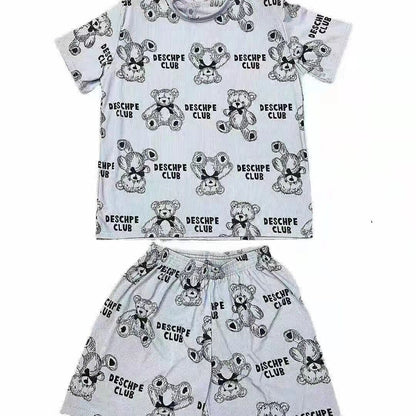 好感度UP カジュアル 夏に嬉しい機能付き 半袖Ｔシャツⅹパンツセット全4色<U-11628>