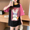 絶対欲しい プリント 個性派 切り替え 全2色 半袖 Tシャツ ＜U-8545＞