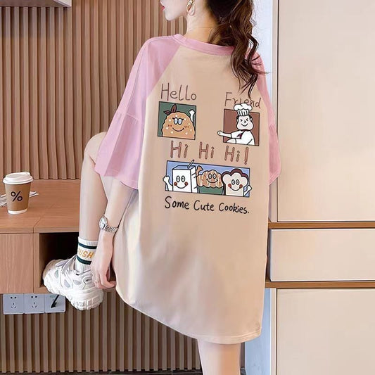 話題沸騰中 プリント 4色選択可 Tシャツ カットソー＜U-8276＞