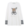 【秋の初めの割引！！】美人度アップ トップス ウサギちゃん 二色 長袖Tシャツ ＜U-4007＞