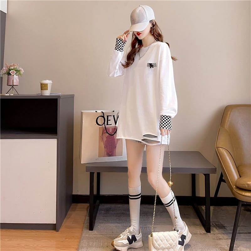 スタイリッシュ 切り替え 一目惚れ プリント Tシャツ カットソー＜U-3675＞