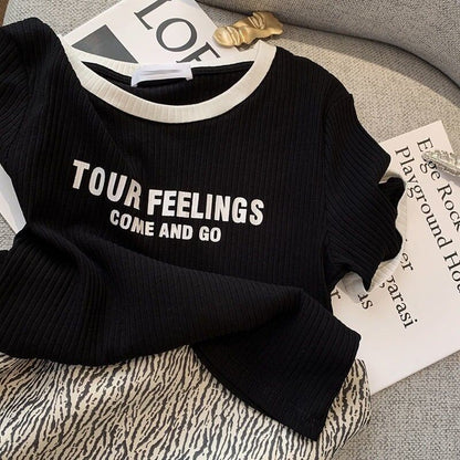 ゆったり感アップ アルファベット ファッション Tシャツ カットソー＜U-3077＞