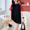 ゆったり感アップ 切り替え 一目惚れ プリント Tシャツ カットソー＜U-3533＞