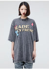ストリートトレンドのレターファンプリント半袖Tシャツ<U-2906>