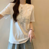 おすすめ 海外トレンド カジュアル モーダル 刺繍 半袖Tシャツ＜U-8476＞