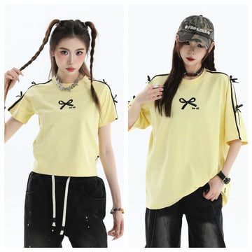 話題沸騰中 着回し力抜群 人気上昇中 カジュアル 全4色 カップル 半袖Tシャツ<U-9164>