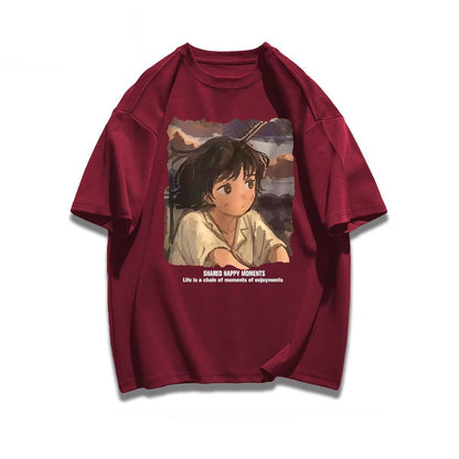 都市ファッショ デザイン オシャレ カジュアル プリント全5色 半袖Tシャツ<U-9258>