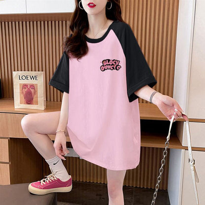 おすすめ 切り替え 定番シンプル プリント 4色選択 半袖Tシャツ＜U-8583＞
