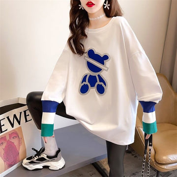 カジュアル 切り替え オシャレ度満点 プリント Tシャツ カットソー＜U-3663＞