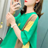 スタイリッシュ 切り替え 一目惚れ プリント Tシャツ カットソー＜U-3628＞