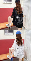 【個性派】 プリント カジュアル ビッグロゴ ゆったりトップス 半袖Tシャツ 全2色＜U-4940＞