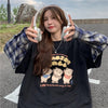 オシャレ度満点 ラウンドネック 個性的なデザイン カートゥーンプリント Tシャツ＜U-2257＞