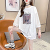 話題沸騰中 プリント 切り替え ストリート ゆったり 着?せ トップス Tシャツ ＜U-2075＞