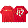 大人可愛い アバンギャルド カジュアル プリント 全6色 半袖 Tシャツ <U-11647>