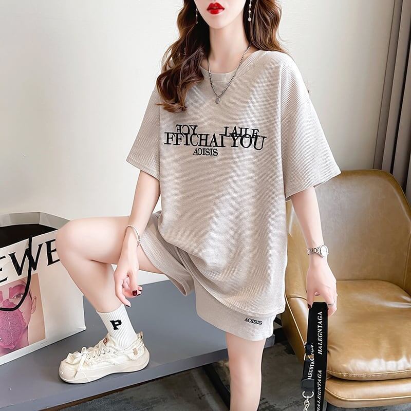 着心地抜群 切り替え 女性力を高める Tシャツ＋ショートパンツ セットアップ＜U-3553＞