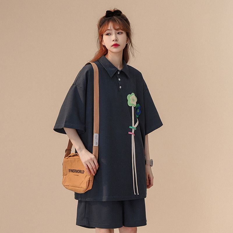 期間限定 ゆったり感アップ ファッション Tシャツ＋ショートパンツ セットアップ＜U-8679＞