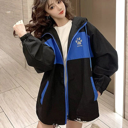 個性的なデザイン プリント 美感いっぱい 長袖 ジャケット ブルゾン＜U-2894＞