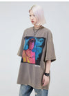 大注目 ファッション ストリート系 ヴィンテージ加工 プリントTシャツ ＜U-2875＞